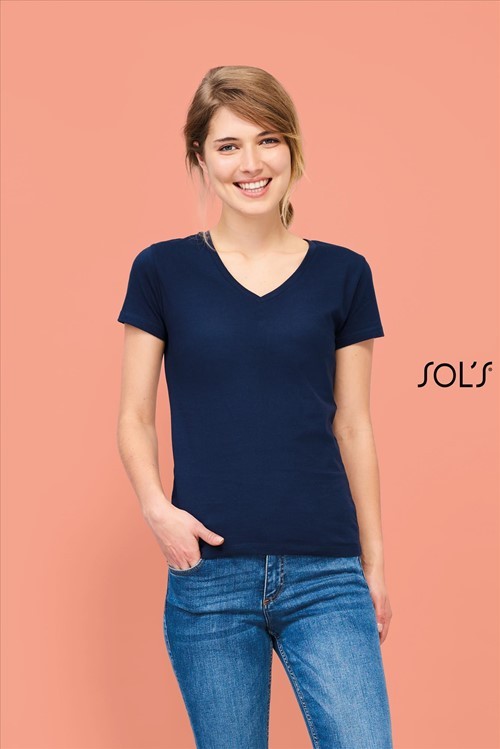 LADY-FIT VALUEWEIGHT V-NECK T 613980